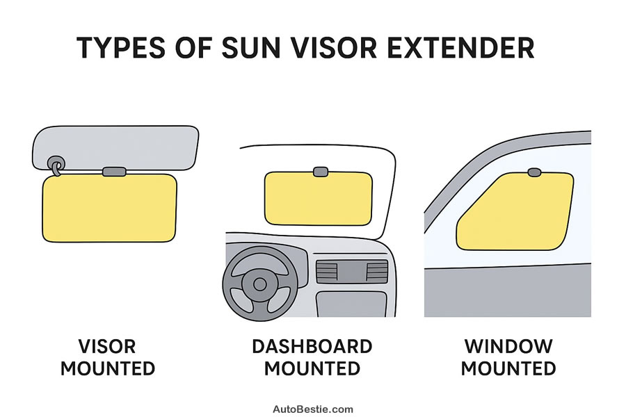 Types of Sun Visor Extenders